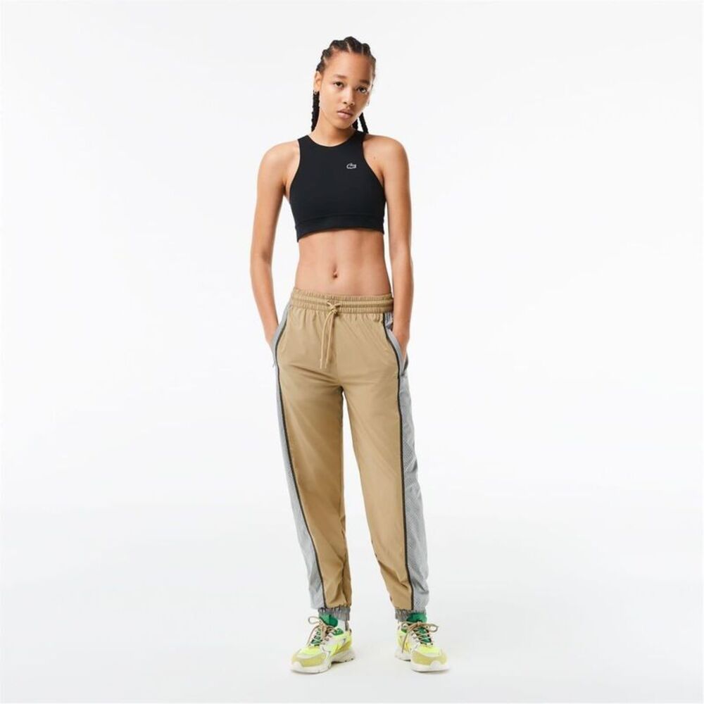Lacoste Womens/Ladies Elasticated Colour Block Slim Tracksuit Bottoms / Cement